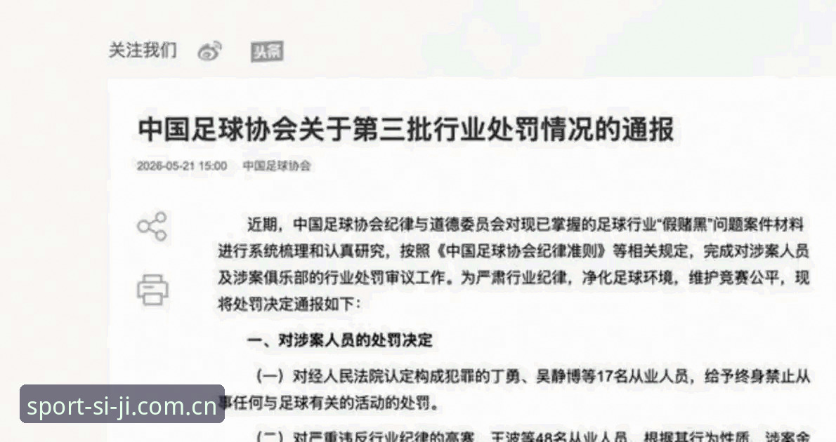 17人终身禁足、48人遭重罚，3个细节看懂中国足协第三批禁足名单